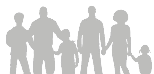 Family silhouette illustration representing unity